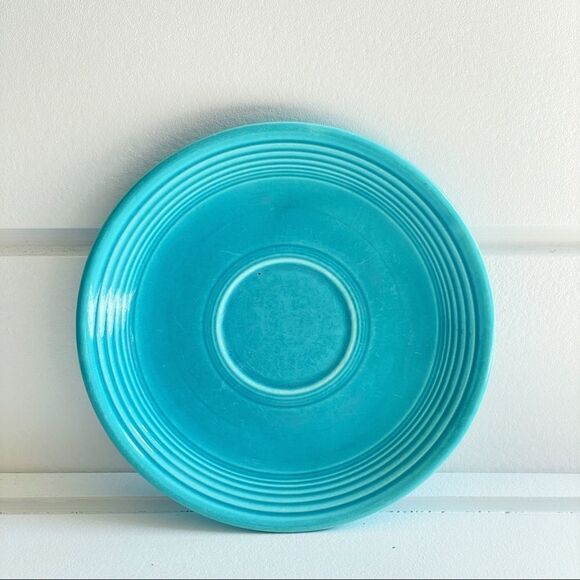 Vintage Fiesta Pottery Saucer Plate in Original Turquoise Glaze 1937-1969 - Picture 1 of 3